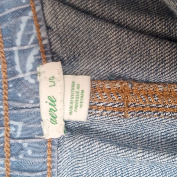 Aerie Blue Distressed Jean Shorts - Picture 2 of 6